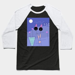 Kids at Night Stick Figure Baseball T-Shirt